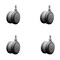 Service Caster 3'' Gray Heavy Duty Floor Safe Twin Wheel Caster 1/2'' Threaded Stem , 4PK SCC-TS02S75-TPR-GRY-121310-4 - alternate 1